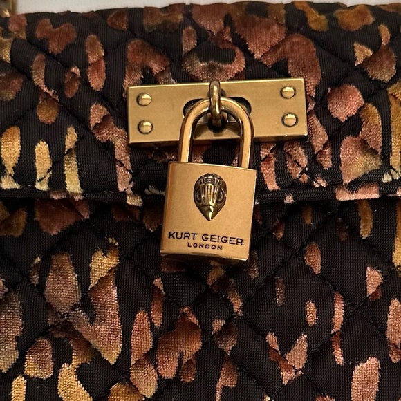 Kurt Geiger London Leopard Print Velvet Mini Brixton Crossbody Bag - Picture 3 of 12